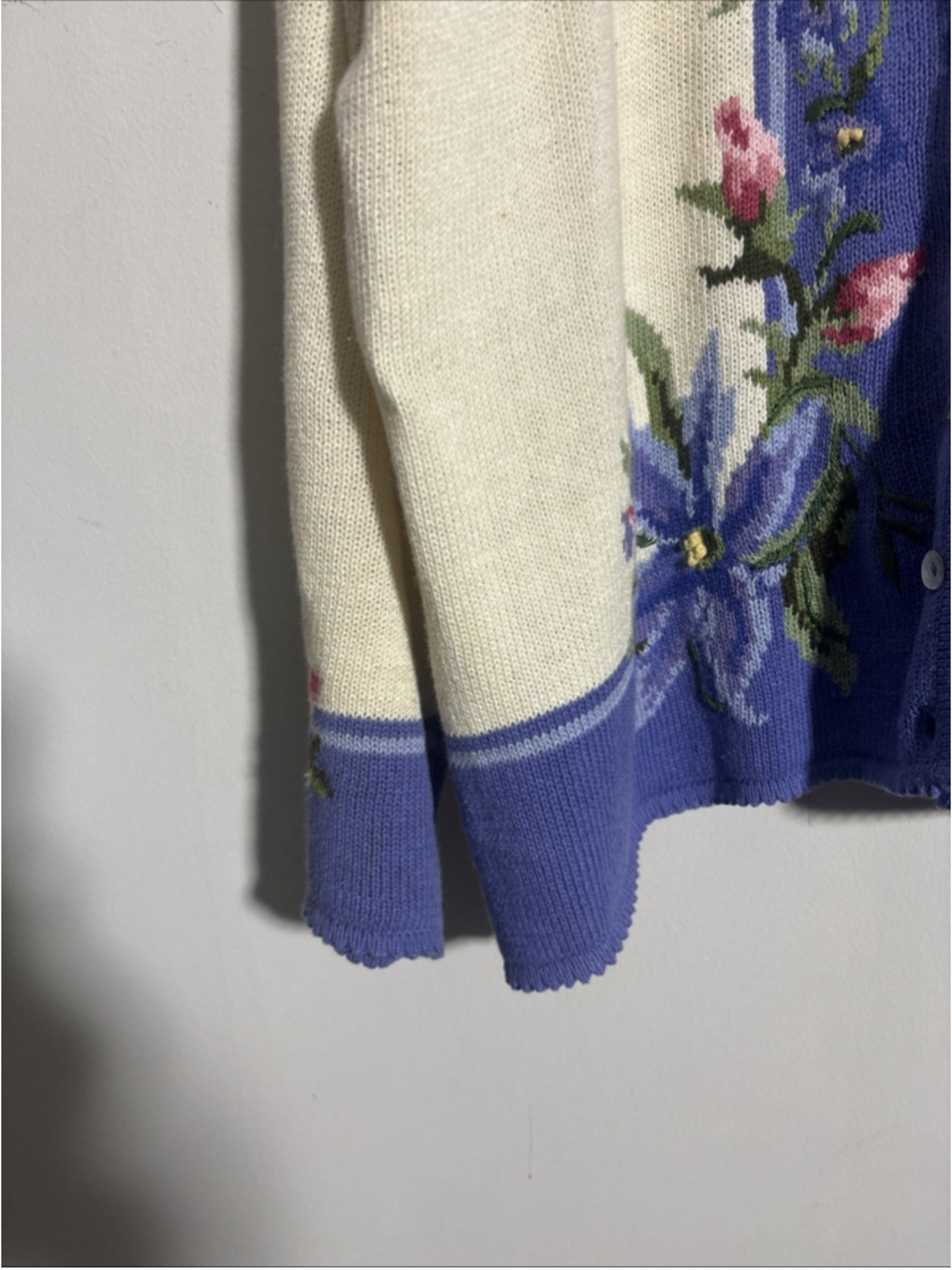 VTG WOMEN’S SUSAN BRISTOL TRADITIONS HAND KNIT SWEATER CARDIGAN SIZE 3W CREAM - Picture 5 of 11